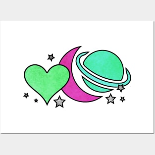 Love, Moon, Saturn Posters and Art